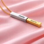Personalized Dual Name Bar Pendant - Image 2