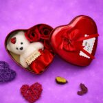 Romantic Teddy Bear Gift Box with Roses