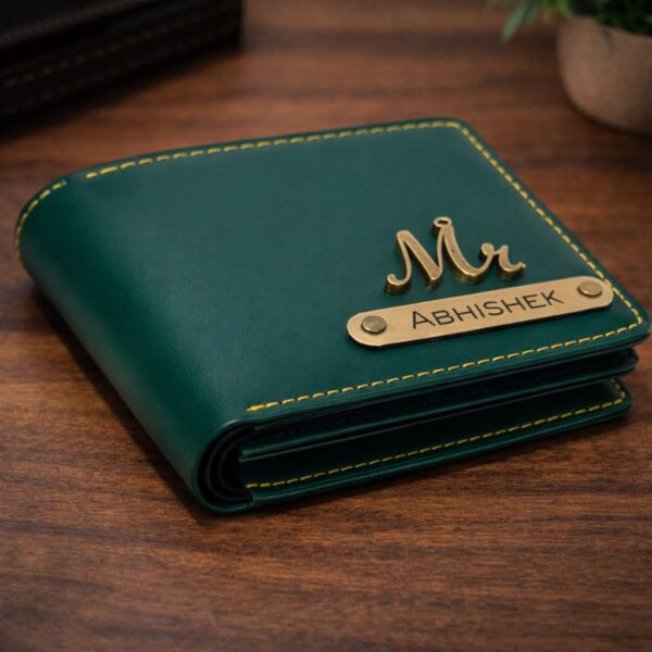 Personalized Leather Wallet for Men with Name Plate – Premium Inside & Outside Design