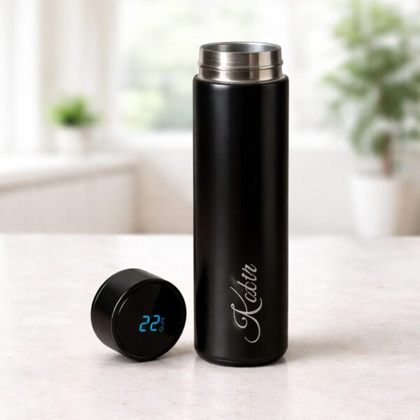 Personalized Smart Temperature Water Bottle – Stainless Steel